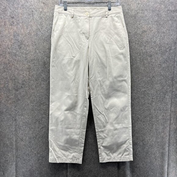 LL Bean Pants Womens 6 Khaki Favorite Fit Chino Straight Leg Cotton Casual - Picture 1 of 11